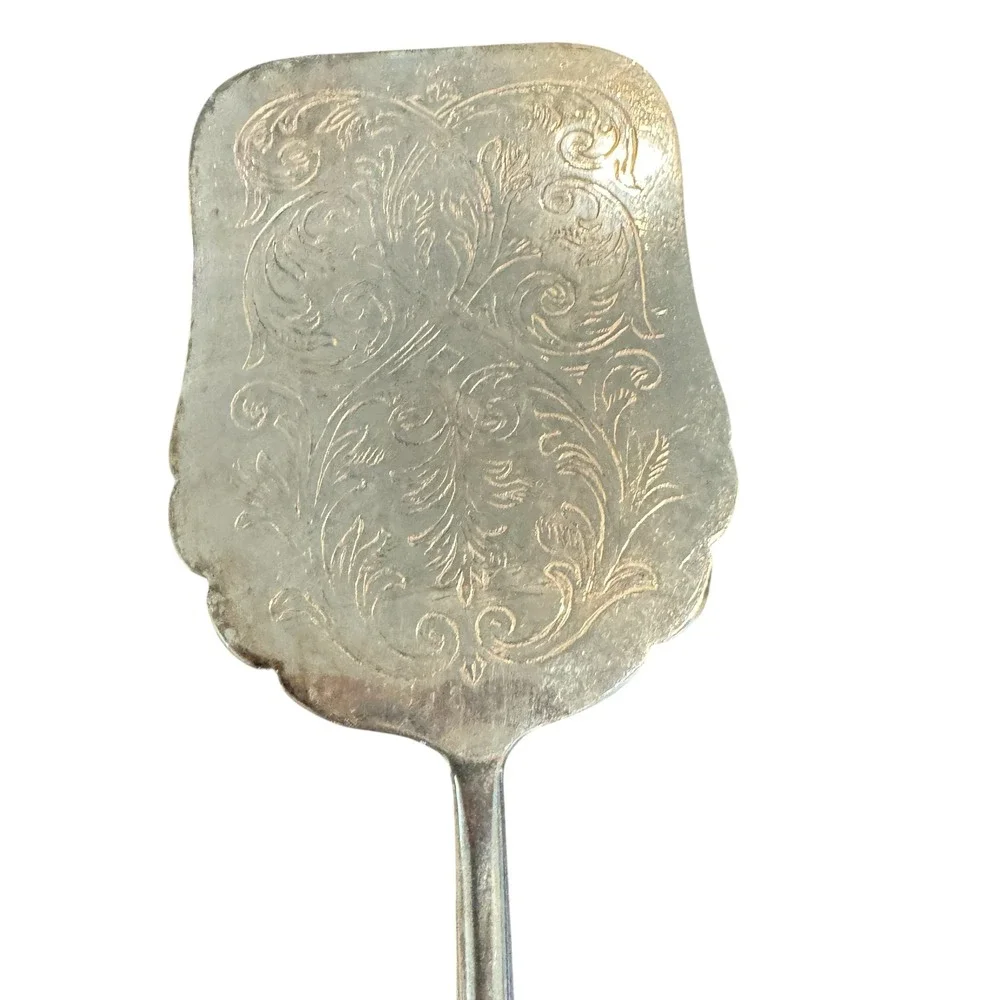 Raimond Silverplate Vintage Scissor Serving Tongs Ornate Floral Etched Silver